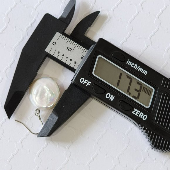 White‎ Coin Cultured Freshwater Pearl Necklace And Earring Set 925S Clasp - Picture 7 of 16